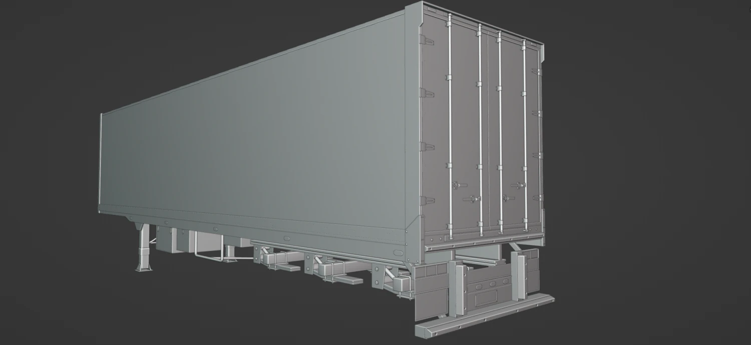 Truck Trailer 3D Model .c4d .max .obj .3ds .fbx .stl .blend