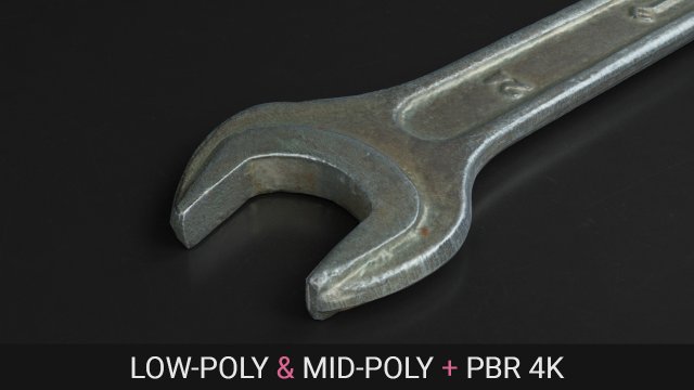 photoreal wrench game-ready model 02 3D 모델 .c4d .max .obj .3ds .fbx .stl .blend 