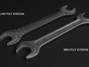 photoreal wrench game-ready model 02 3D 모델