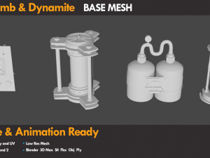 12 Bomb Dynamite Basemeshe 3Dモデル