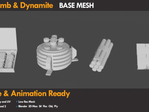 12 Bomb Dynamite Basemeshe 3Dモデル