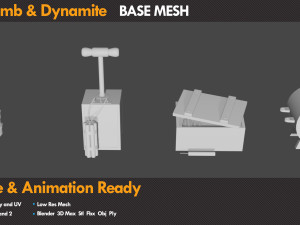 12 Bomb Dynamite Basemeshe 3Dモデル