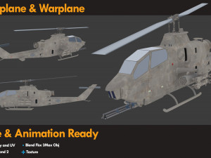 7 Airplane Warplane Helicopter 3D Model