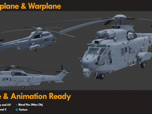 7 Airplane Warplane Helicopter 3D Model