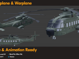 7 Airplane Warplane Helicopter 3D Model