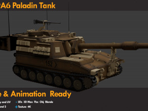 M109A6 Paladin Tank 3D Models