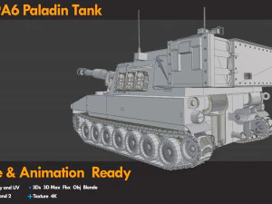 M109A6 Paladin Tank 3D Model