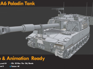 M109A6 Paladin Tank 3D Модель