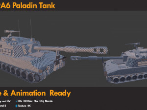 M109A6 Paladin Tank 3D Модель