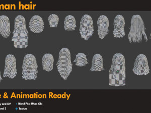 21 Woman Hair 3D Модель