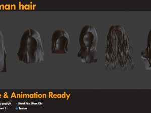 21 Woman Hair 3D Модель