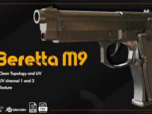 Beretta M9 3D Models