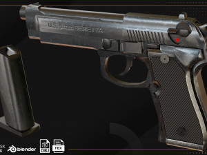 Beretta M9 3D Model