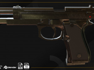 Beretta M9 3D Model