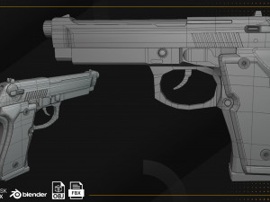 Beretta M9 3D Model