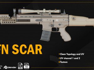Fn Scar 3D Model