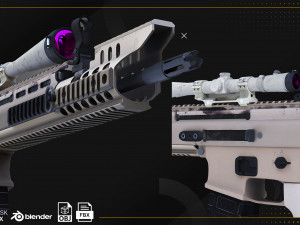 Fn Scar 3D Model