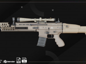 Fn Scar 3D Model