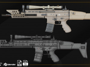 Fn Scar 3D Model