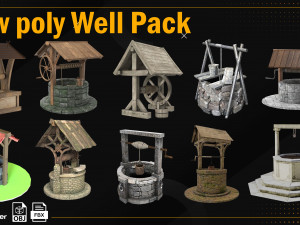 Low Poly Well Pack Bacemesh 3D Model