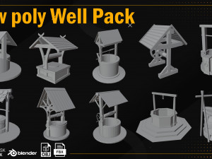 Low Poly Well Pack Bacemesh 3D Модель