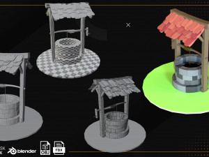 Low Poly Well Pack Bacemesh 3D Модель