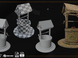 Low Poly Well Pack Bacemesh 3D Model