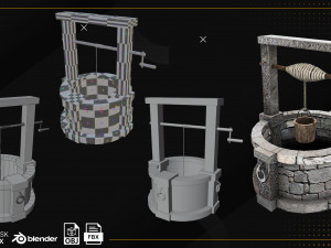Low Poly Well Pack Bacemesh 3D Модель