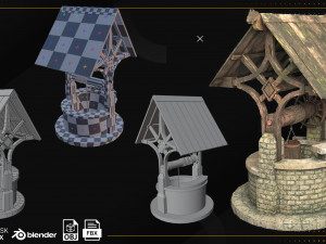 Low Poly Well Pack Bacemesh 3D Модель