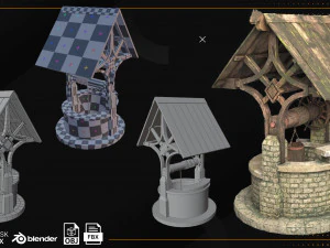 Low Poly Well Pack Bacemesh 3D Model