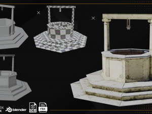 Low Poly Well Pack Bacemesh 3D Модель