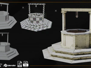 Low Poly Well Pack Bacemesh 3D Model