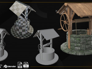 Low Poly Well Pack Bacemesh 3D Модель