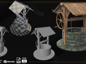 Low Poly Well Pack Bacemesh 3D Model