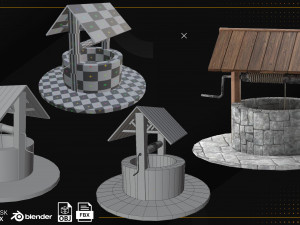 Low Poly Well Pack Bacemesh 3D Модель