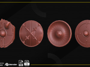 20 Medieval Shield Base Meshes Model 3D