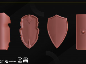 20 Medieval Shield Base Meshes Model 3D