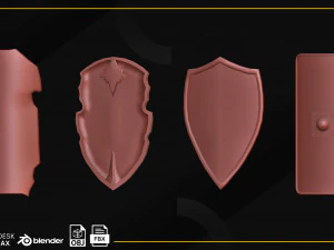 20 Medieval Shield Base Meshes 3D Model