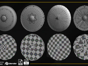20 Medieval Shield Base Meshes 3D Model