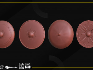 20 Medieval Shield Base Meshes Model 3D