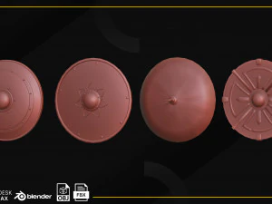 20 Medieval Shield Base Meshes 3D Model