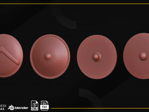 20 Medieval Shield Base Meshes 3D Model