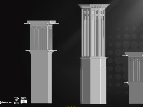 Windcatcher BASE MESH 3D Model