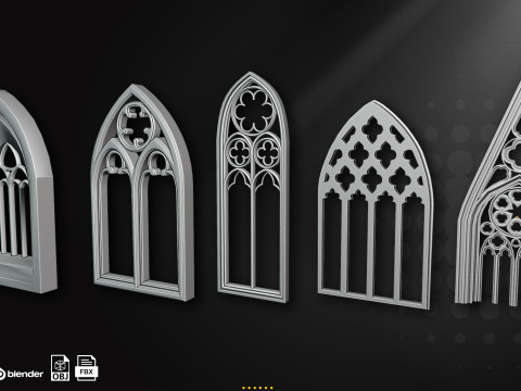 60 Gothic Window 3D मॉडल