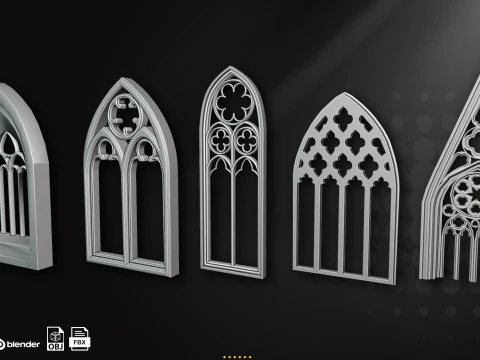 60 Gothic Window 3D Model