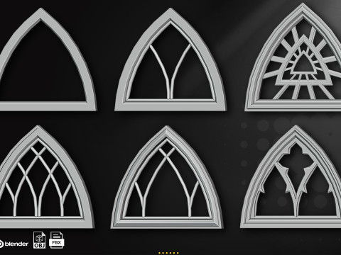 60 Gothic Window 3D मॉडल