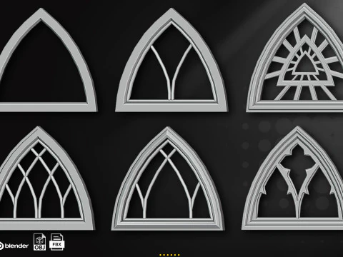 60 Gothic Window 3D Model