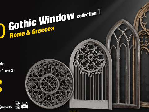 60 Gothic Window 3D Model