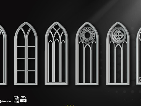 60 Gothic Window 3D मॉडल