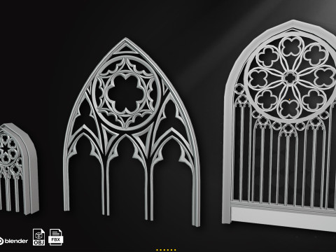 60 Gothic Window 3D मॉडल